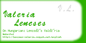 valeria lencses business card